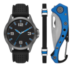 Mens Black & Blue 3-pc. Watch Boxed Set