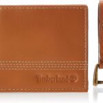 Timberland Men's Leather Slimfold Wallet with Matching Fob Gift Set