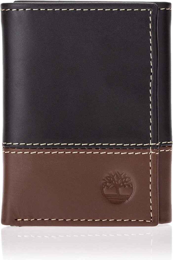 Timberland Men's Leather Trifold Wallet with ID Window