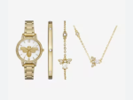 watch Ladies Bumble Bee Accent Gold Tone 4-pc Watch Set