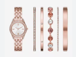 watch Ladies Crystal Accent Rose Goldtone 6-pc Watch Set 22.00