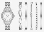 watch Ladies Crystal Accent Silver Tone 6-pc. Watch Boxed Set 19.99