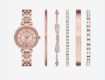 watch Ladies Rose Gold 6-pc Crystal Accent Watch Set 22.00