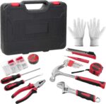 68 Pieces Tool Set,Tool Kit For Home With Storage Case (Black Red) 3