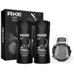 AXE Blace Body Wash Gift Set with Shower Tool 3pc