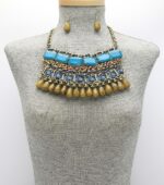 Acrilic Beaded Bob Necklace Set 8.25