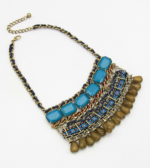 Acrilic Beaded Bob Necklace Set teal