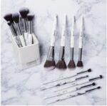 BH Cosmetics White Marble 9 Piece Brush Set with Angled Brush Holder 2