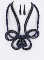 Mix Ropes Iconic Knotted Necklace Set 4.50 navy