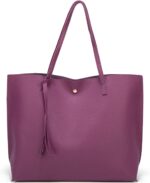 bag Women's Soft Faux Leather Tote - Purple