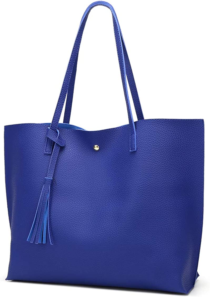 Women’s Soft Faux Leather Tote – Blue (Available Soon) – Accessorizzze Plus