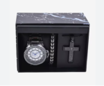 watch Mens 3-pc. Watch Set with Prayer Necklace 1